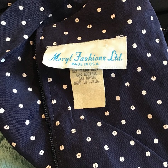 Dress 14 Dark Navy & White Dots MIDI, NWT - Picture 6 of 12